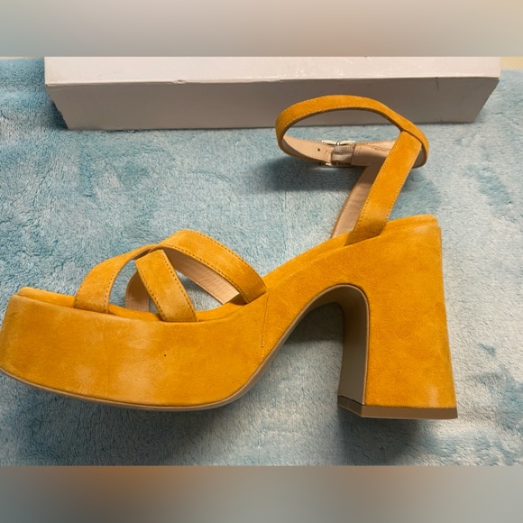 Chiarini Bologna Orange Suede Platform Sandals Sz IT 39, new in box - Picture 5 of 11